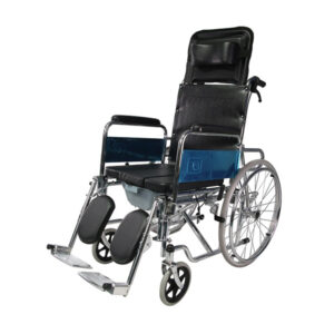 Reclining commode wheelchair